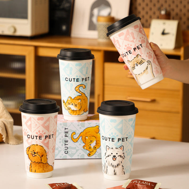 Disposable Thickened Paper Cups 250ml Eco‑friendly Leak‑proof Heat‑resistant Customized Modern Office Business Advertising