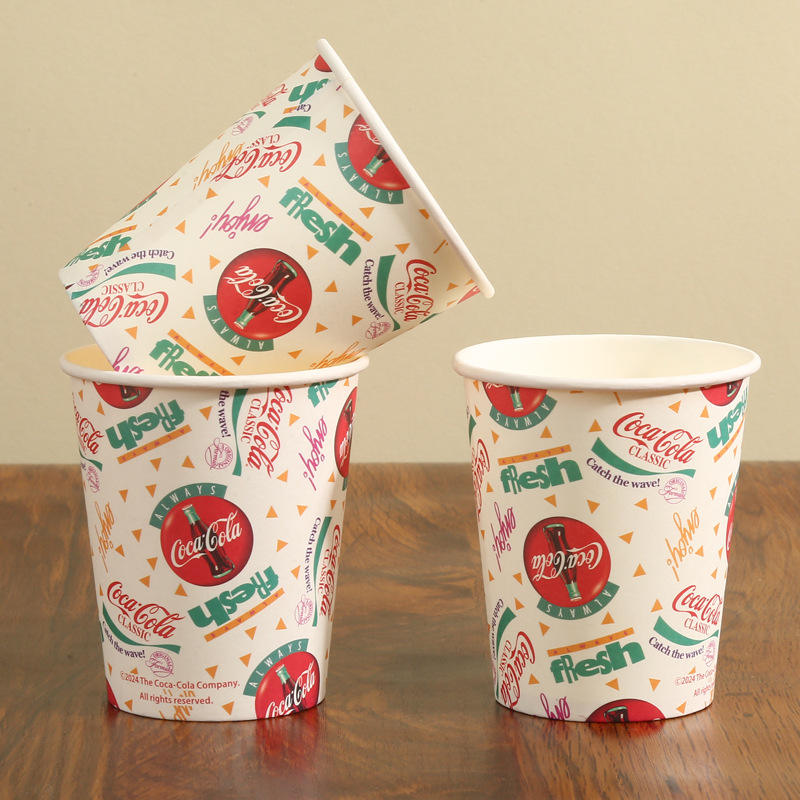 Wholesale disposable paper cups (4oz, 8oz, 10oz, 12oz, 16oz) for hot and cold beverages, with custom printing.