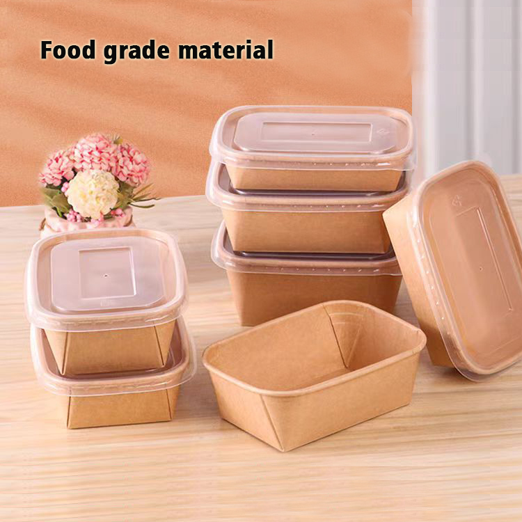Rectangular Paper Bowls for Salads Meals Desserts Takeaway Catering Restaurant Food Packaging Service