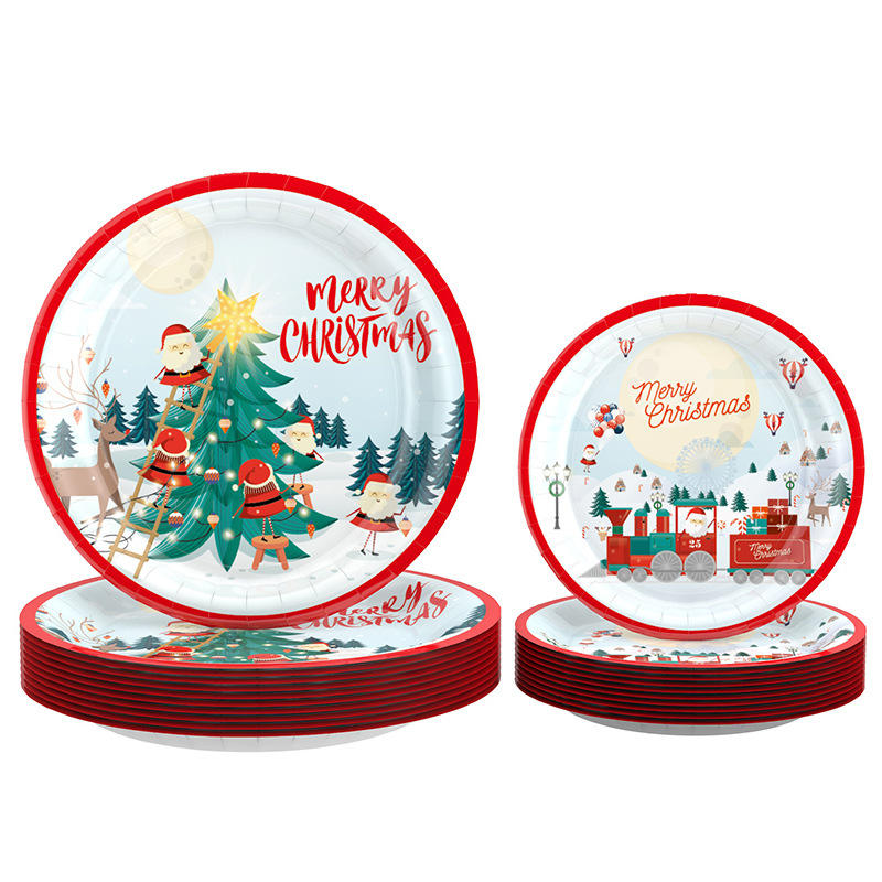 Disposable Biodegradable Paper Plates for Wedding Party Picnic Catering Restaurant Food Serving