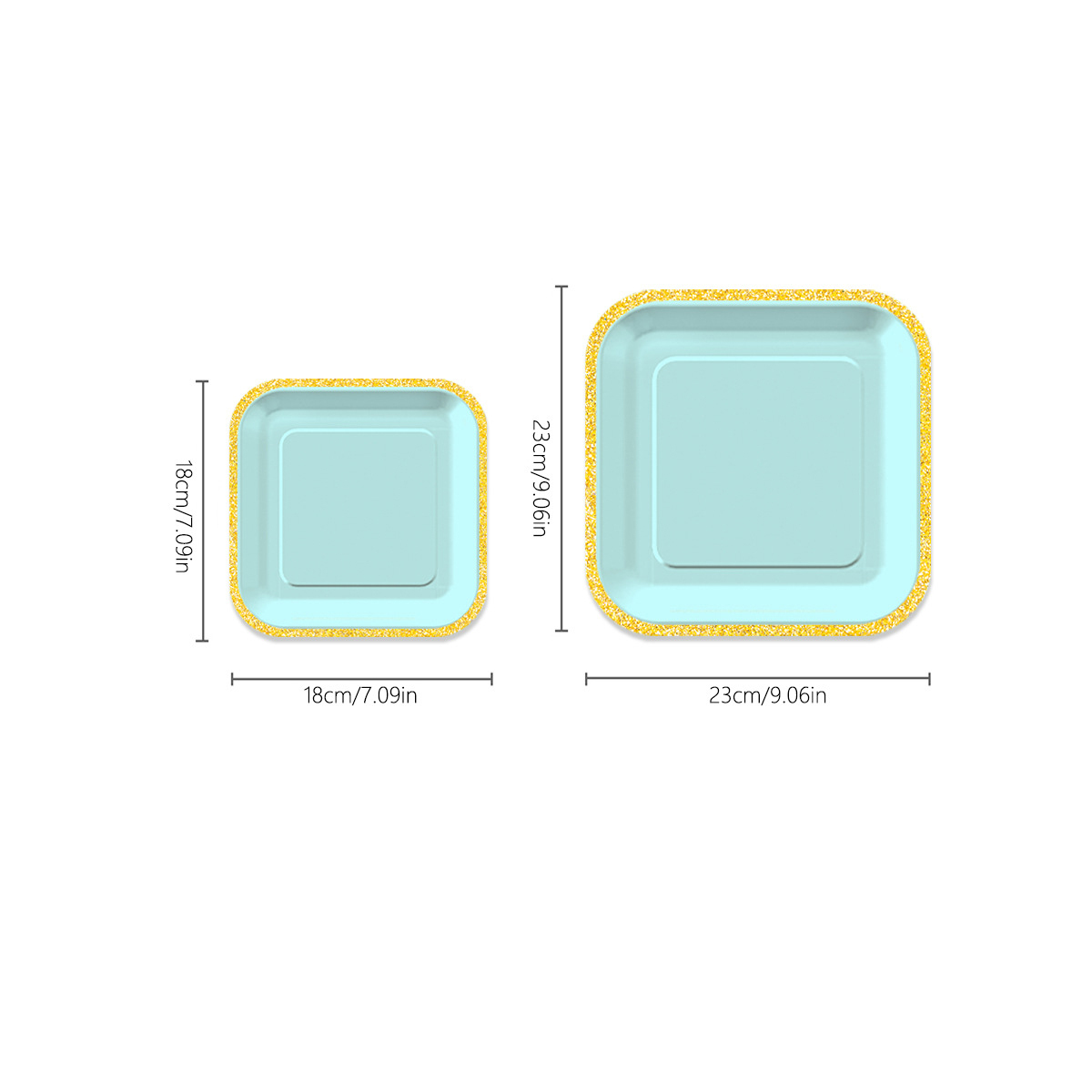 Modern Picnic Tableware Solution: OEM Square Gradient Paper Plates for Outdoor Brands – Suitable for Parties