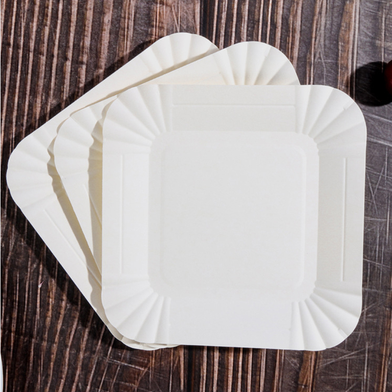 Rectangular Paper Party Tray – Eco-friendly Square Paper Serving Tray for Cakes and Food