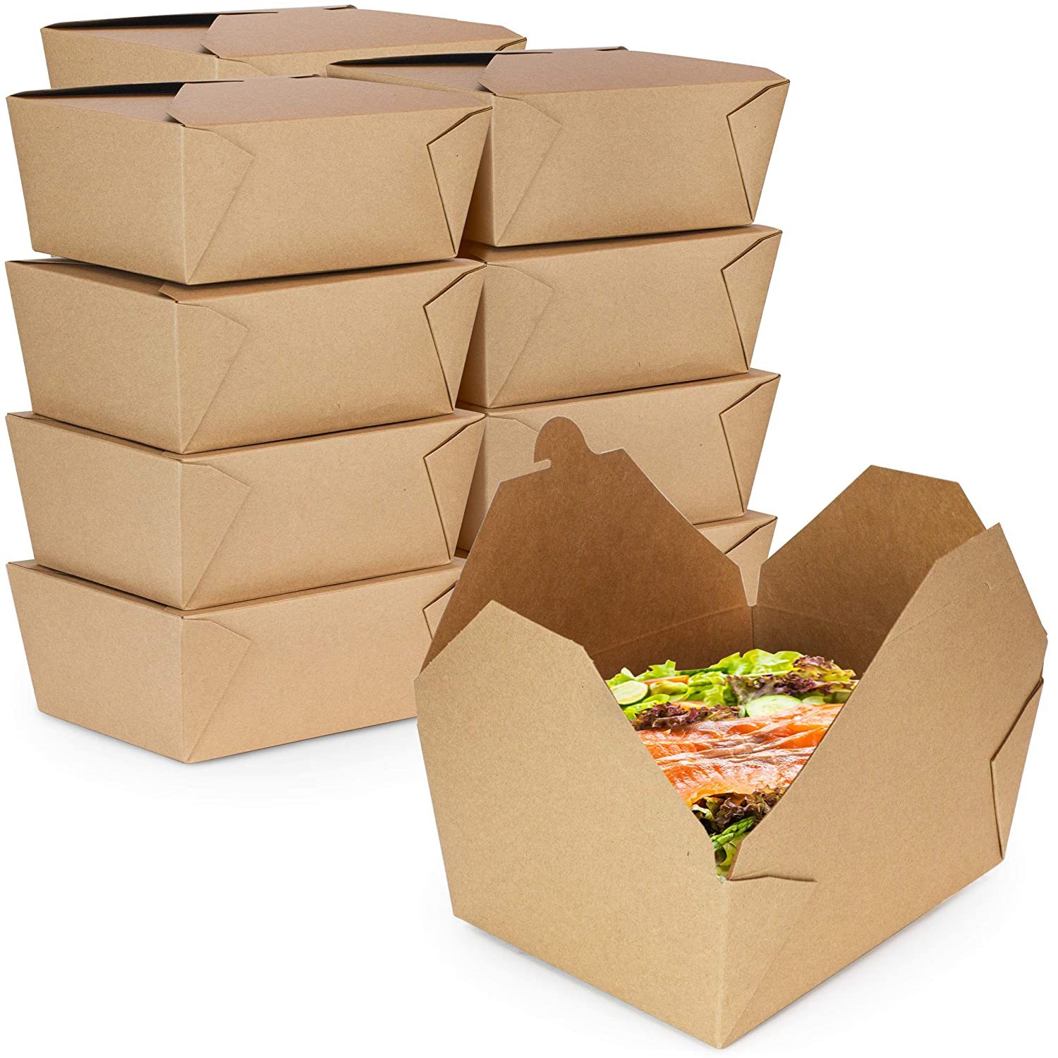 Wholesale Disposable Kraft Paper Takeout Food Boxes – Microwave-Safe Paper Containers