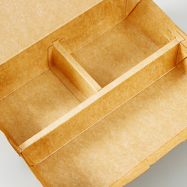 Biodegradable, eco-friendly kraft paper noodle lunch box with four-color printing (disposable)