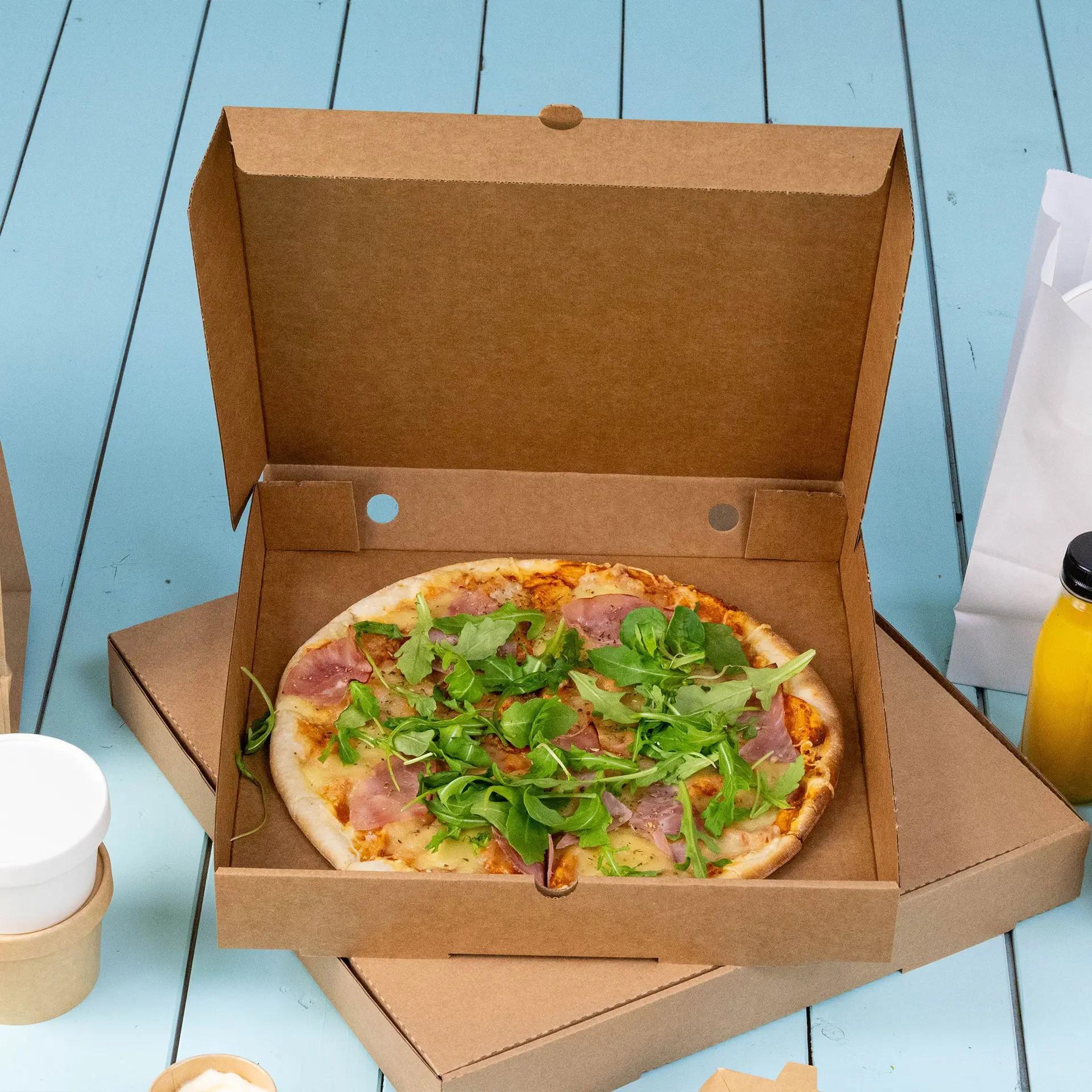 Customizable OEM Pizza Boxes for Restaurants – Recyclable Coated Kraft Paper Corrugated Boxes