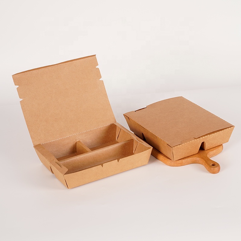 Biodegradable, eco-friendly kraft paper noodle lunch box with four-color printing (disposable)