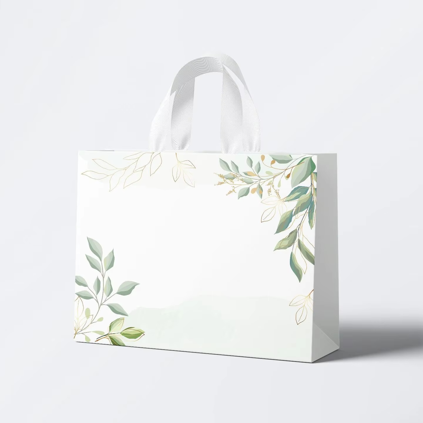 Wholesale custom kraft paper bags with floral patterns, suitable for crafts, embossed logos, and apparel packaging.