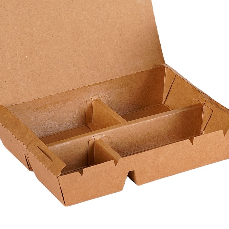 Biodegradable, eco-friendly kraft paper noodle lunch box with four-color printing (disposable)