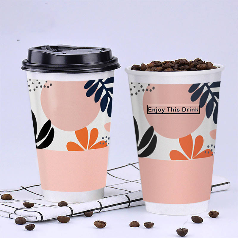 Disposable Paper Cups for Coffee Tea Juice Restaurant Cafe Takeaway Beverage Service