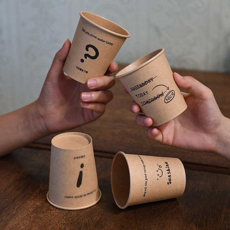Paper Drink Cups with Custom Printing for Coffee Tea Juice Cafe Takeaway Catering