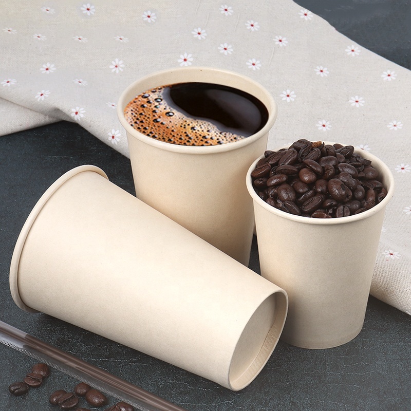 Disposable paper cups suitable for coffee shops, offices, and exhibitions; ideal for serving hot and cold beverages such as coffee, milk tea, and juice.
