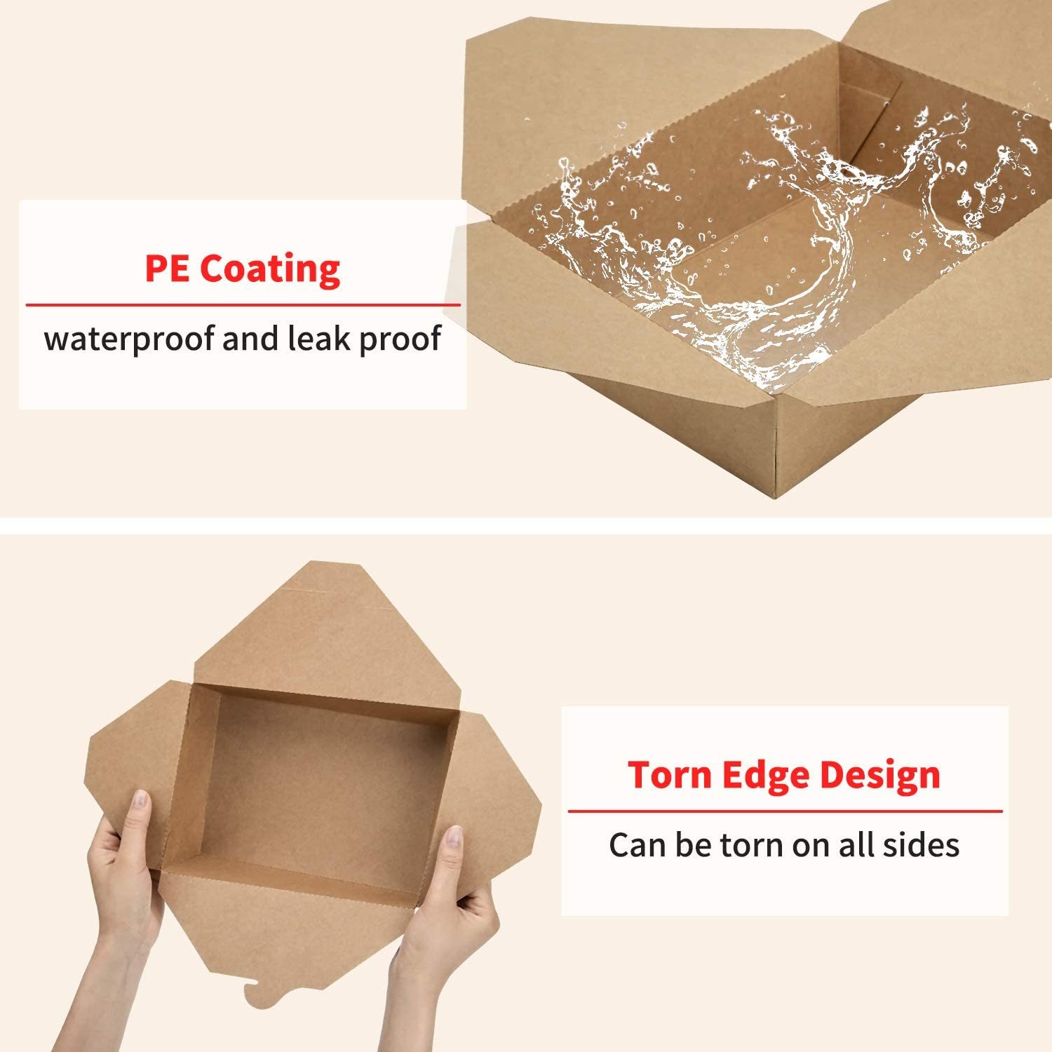 Wholesale Disposable Kraft Paper Takeout Food Boxes – Microwave-Safe Paper Containers