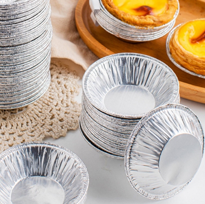 Round Aluminum Foil Egg Tart Pans with Lids – For Baking and Packaging