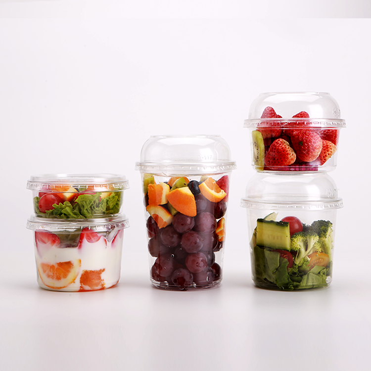 Disposable, microwave-safe, round plastic food container/bowl for lunch