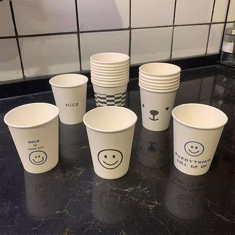 Disposable Thickened Paper Cups 250ml Eco‑friendly Leak‑proof Heat‑resistant Customized Modern Office Business Advertising