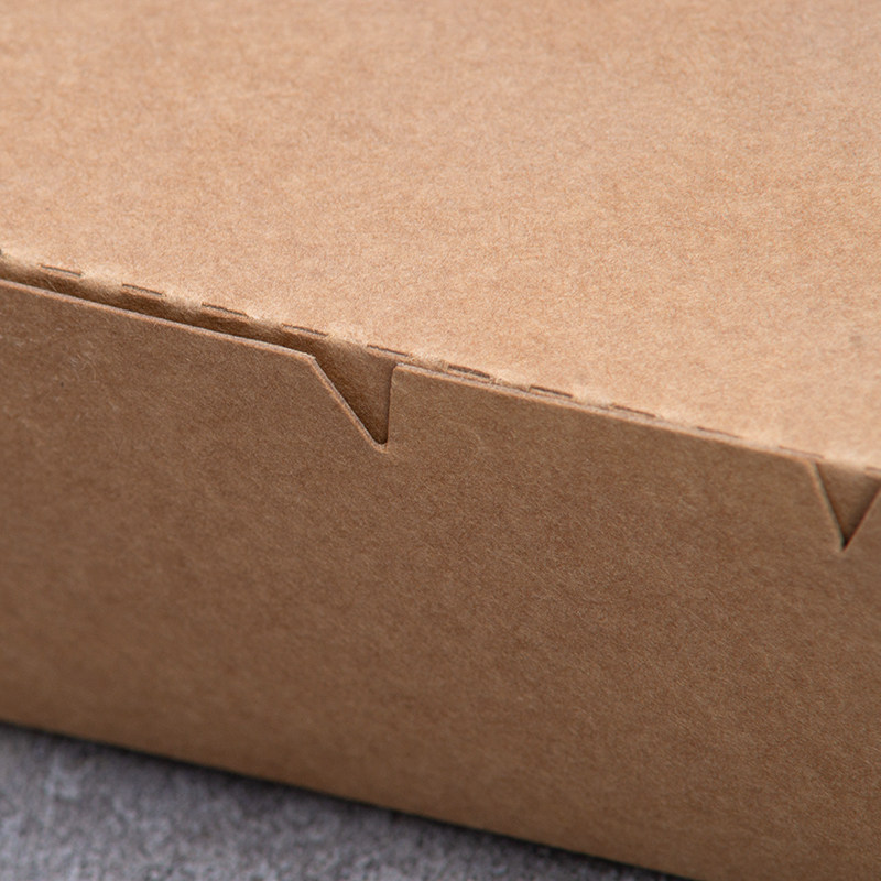 Disposable rectangular compartmentalized kraft paper salad box – grease-resistant takeout container for fitness meals