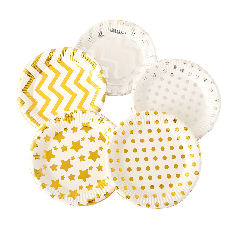 Eco-friendly, biodegradable disposable plates made from sugarcane pulp; suitable for weddings, birthday parties, snacks, salads, milk, cookies, water, and more.