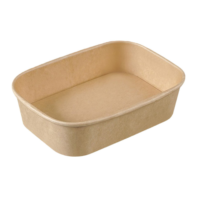 Eco-friendly disposable square kraft paper bowl with lid – biodegradable party food packaging accessory