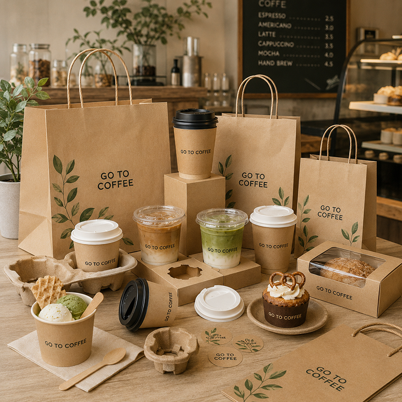Paper Drink Cups with Custom Printing for Coffee Tea Juice Cafe Takeaway Catering