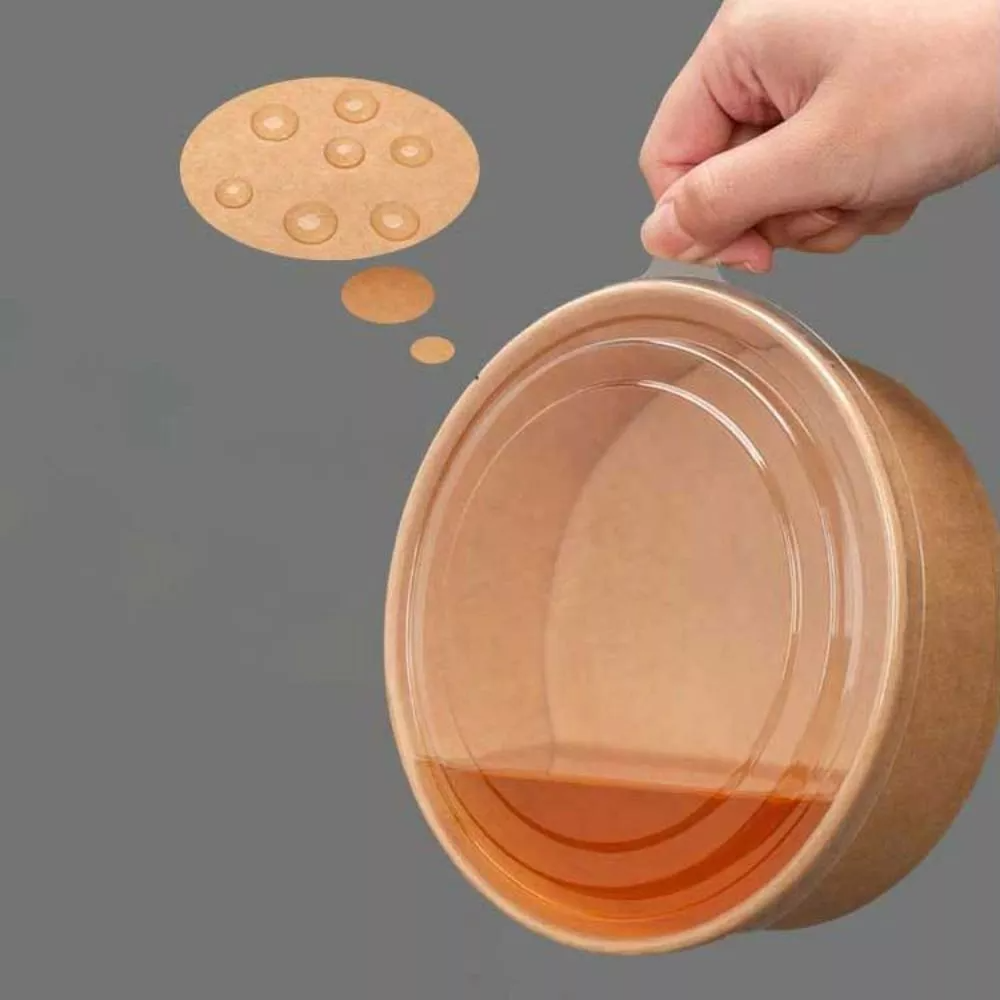 Customized white disposable food-grade kraft paper bowls, takeaway noodles, PP lids, and other food-grade kraft paper plates and bowls.