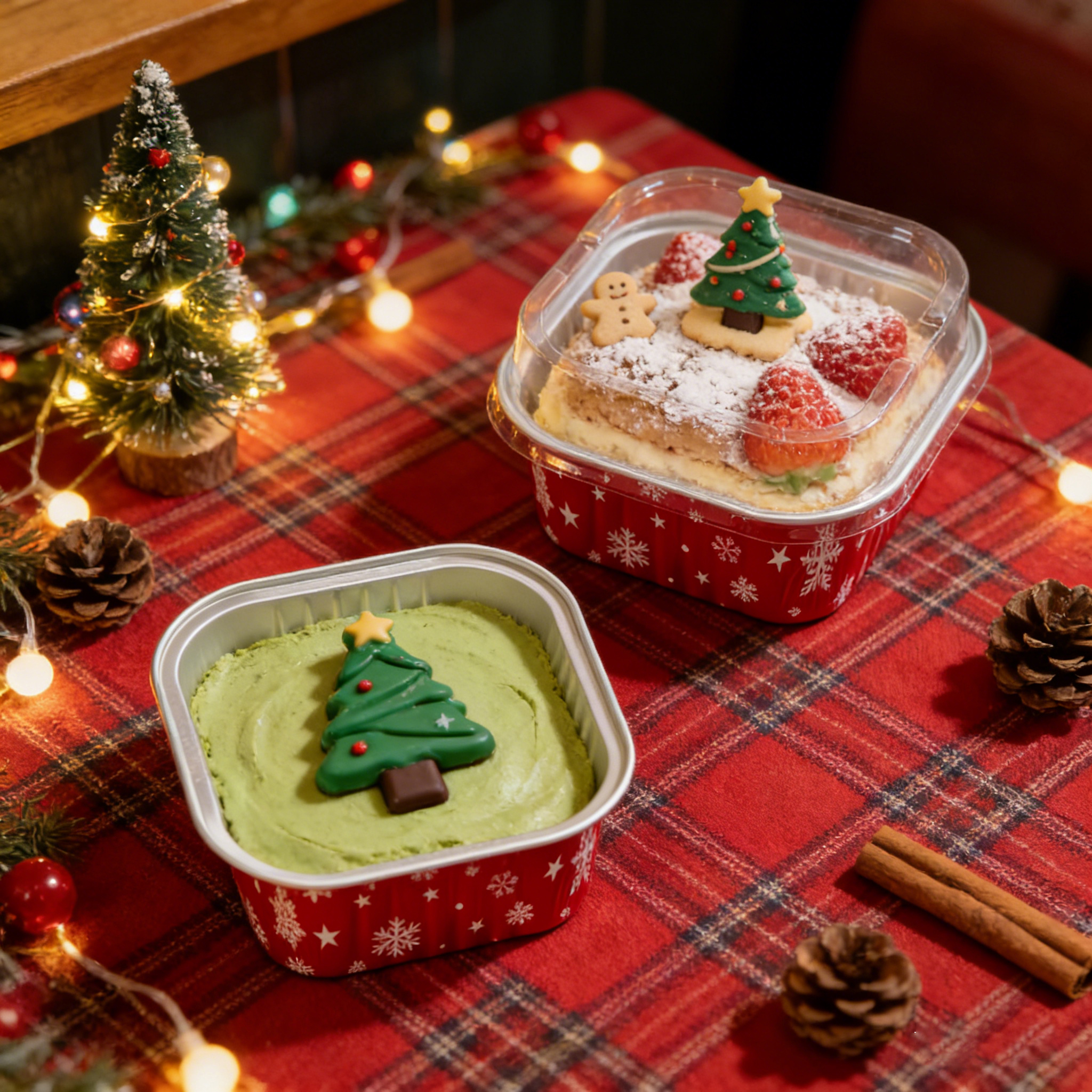 Premium 50ml round aluminum foil container with lid, suitable for high-end desserts and gift box packaging.