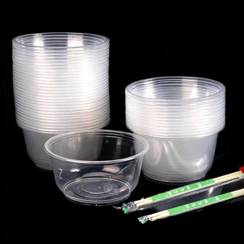 Disposable, microwave-safe, round plastic food container/bowl for lunch