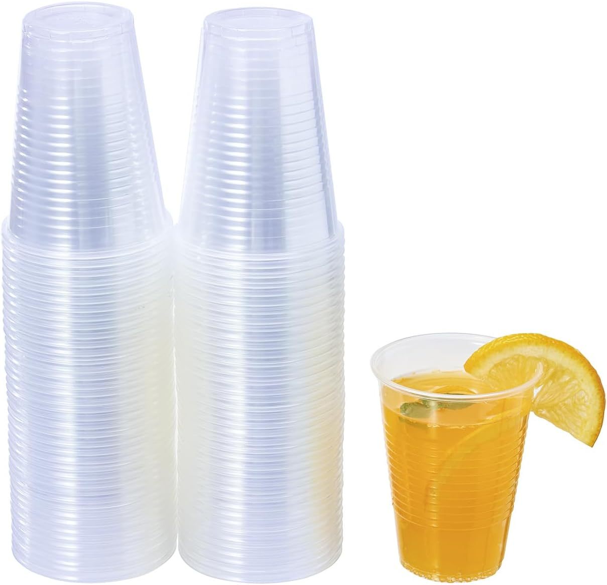 7 oz Clear Plastic Cups for Parties and Thanksgiving – Individually Wrapped PP Cups – Disposable Cups Suitable for Alcohol