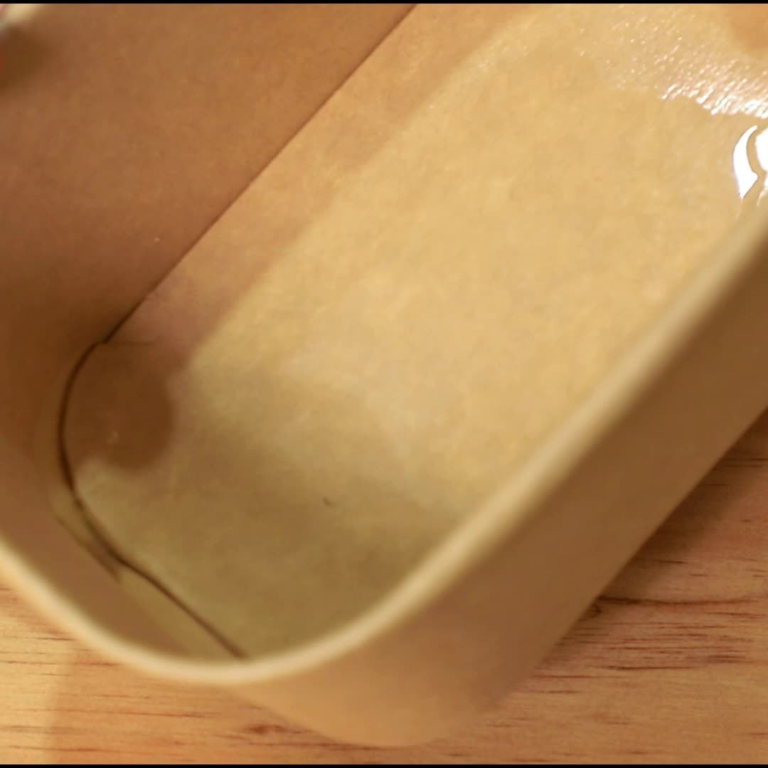 Eco-friendly disposable square kraft paper bowl with lid – biodegradable party food packaging accessory