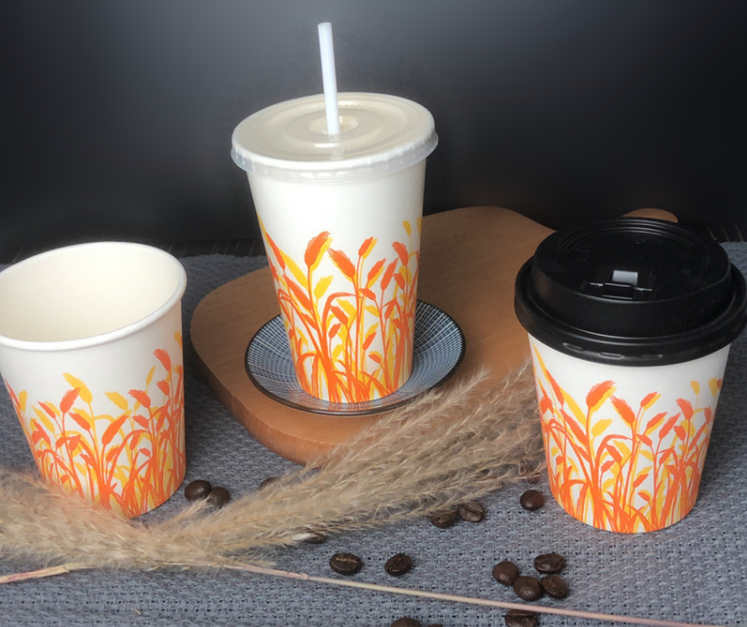Disposable Paper Cups for Coffee Tea Juice Restaurant Cafe Takeaway Beverage Service