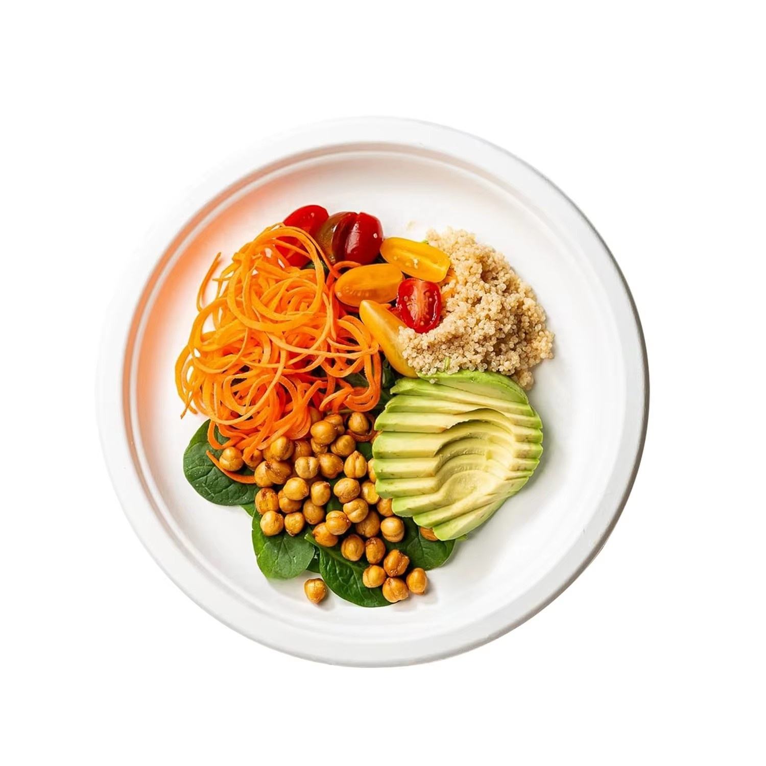 High-quality food-grade eco-friendly white paper plates are suitable for wedding parties.