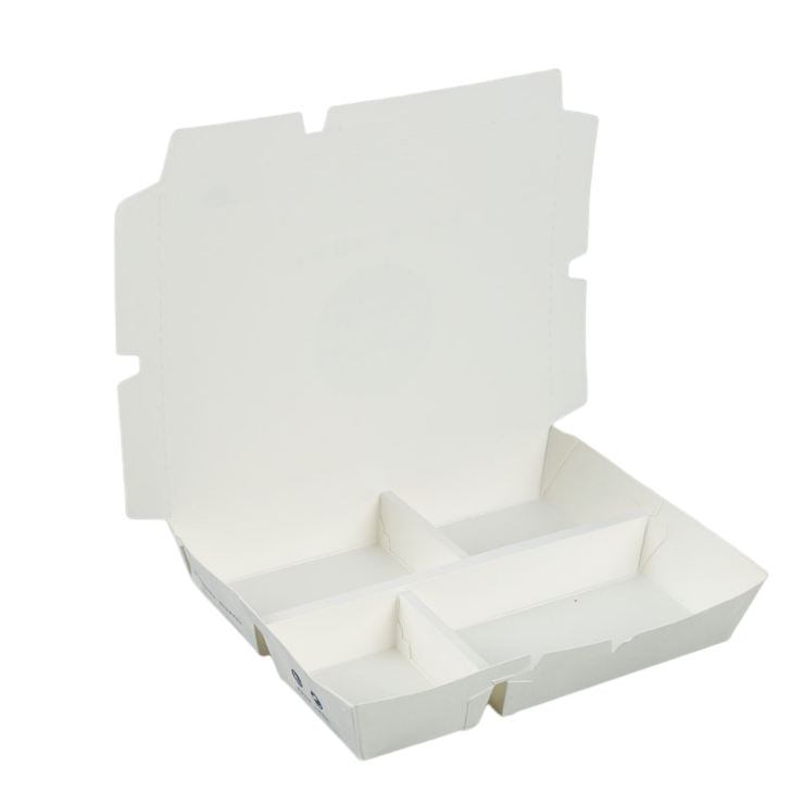 Disposable Kraft Paper Bento Lunch Box with Compartments for Takeout