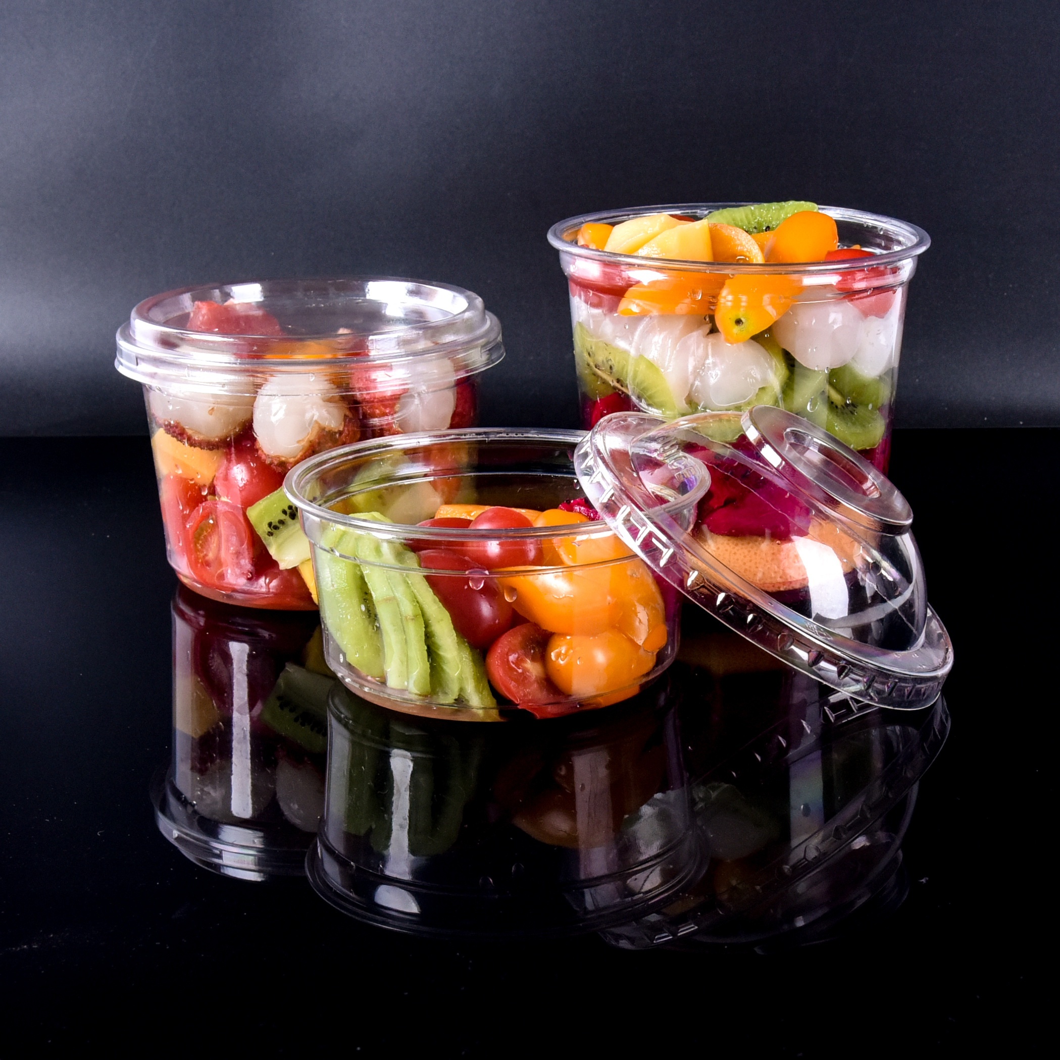 Wholesale 12/16/24 oz Food-Grade Disposable Deli/Fruit Containers – Clear Plastic Yogurt & Dessert Cups with Lids