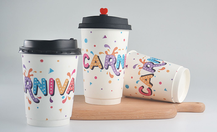 Disposable Paper Cups for Coffee Tea Juice Restaurant Cafe Takeaway Beverage Service