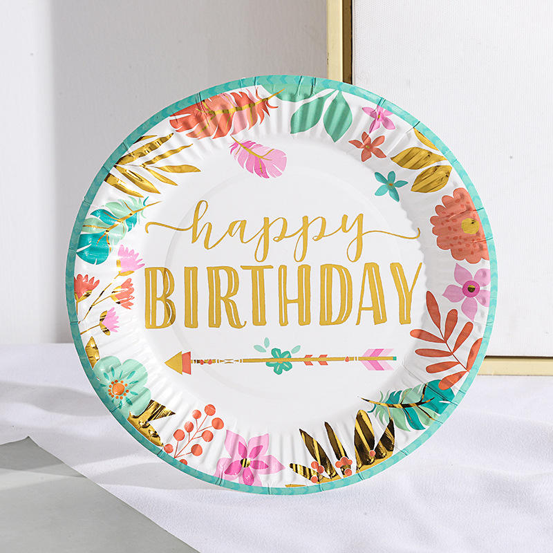 Disposable Biodegradable Paper Plates for Wedding Party Picnic Catering Restaurant Food Serving