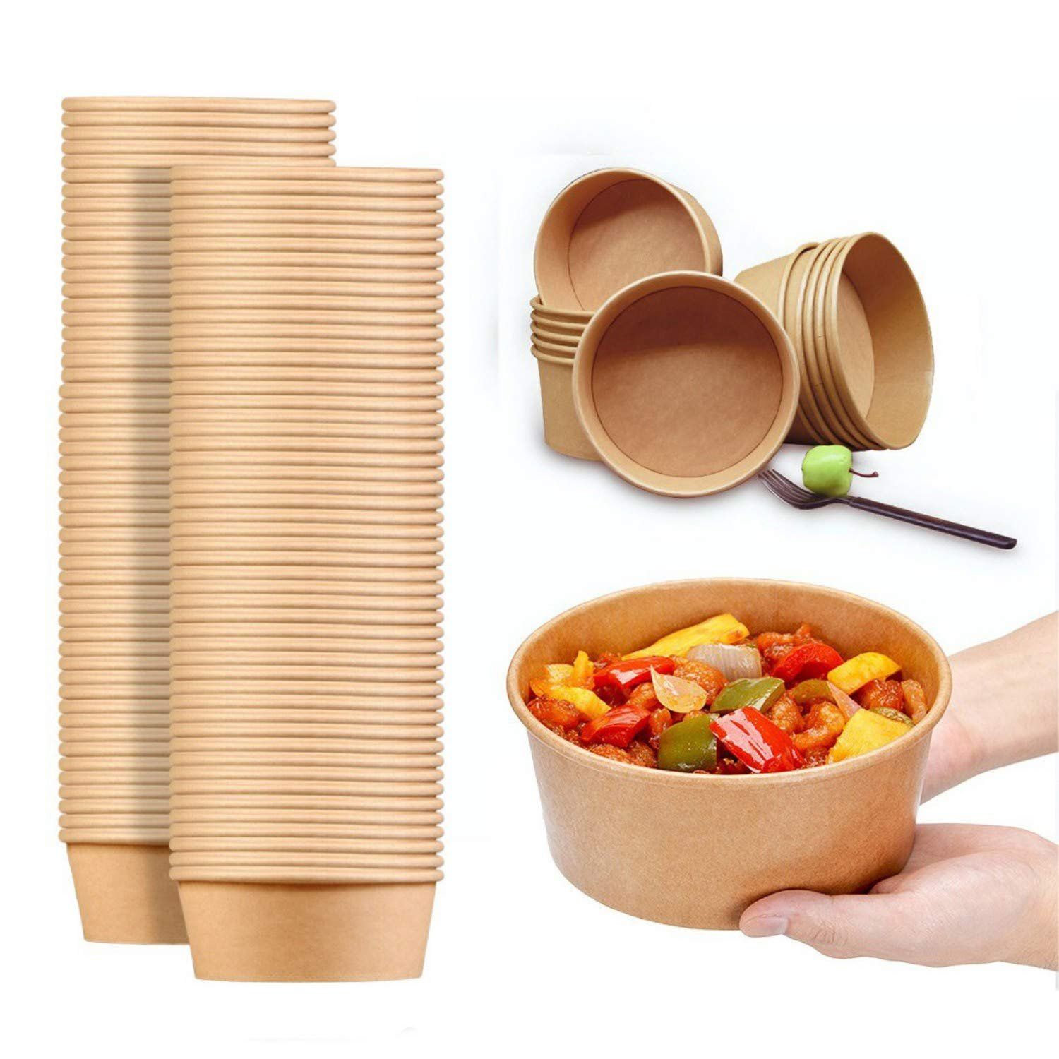 Soup Paper Bowls for Noodles Salad Rice Takeaway Restaurant Catering Food Service