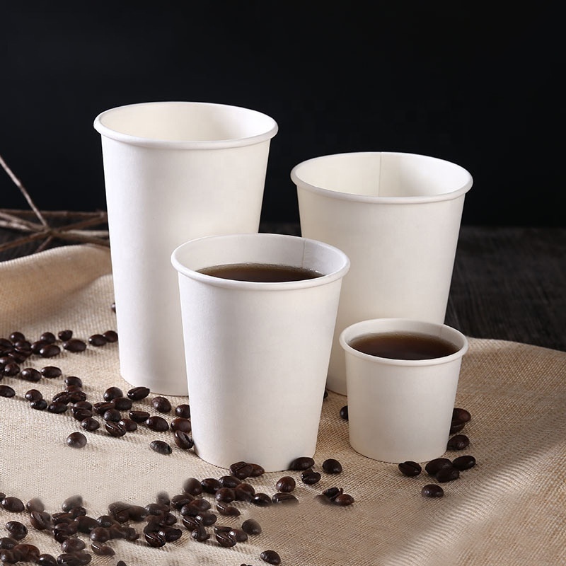 Custom color printed disposable 8 oz paper cups, coffee packaging paper cups, various sizes, wholesale paper cups.