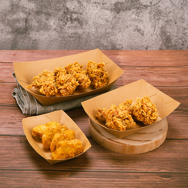 Kraft Paper Boat Trays for Fries Snacks Burgers Takeaway Catering Restaurant Food Serving