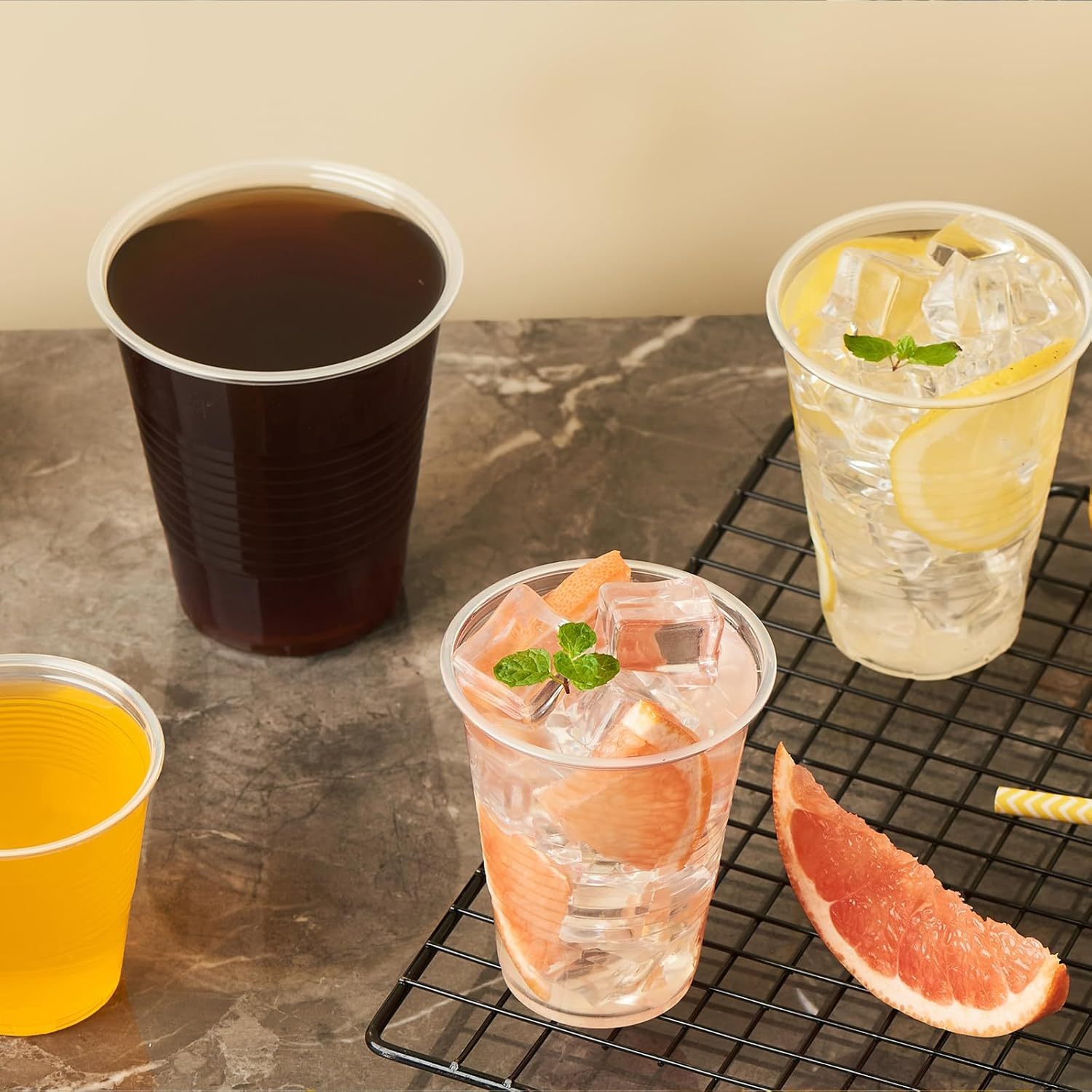 7 oz Clear Plastic Cups for Parties and Thanksgiving – Individually Wrapped PP Cups – Disposable Cups Suitable for Alcohol