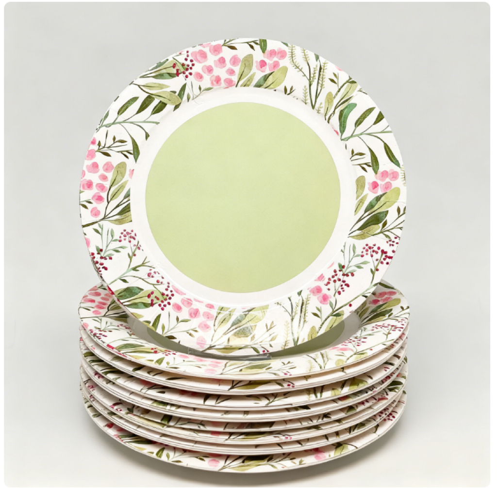 Best-selling eco-friendly, biodegradable, disposable paper plates with custom designs—perfect for picnics and parties.