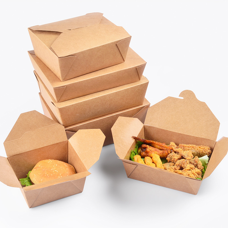 Wholesale Disposable Kraft Paper Takeout Food Boxes – Microwave-Safe Paper Containers