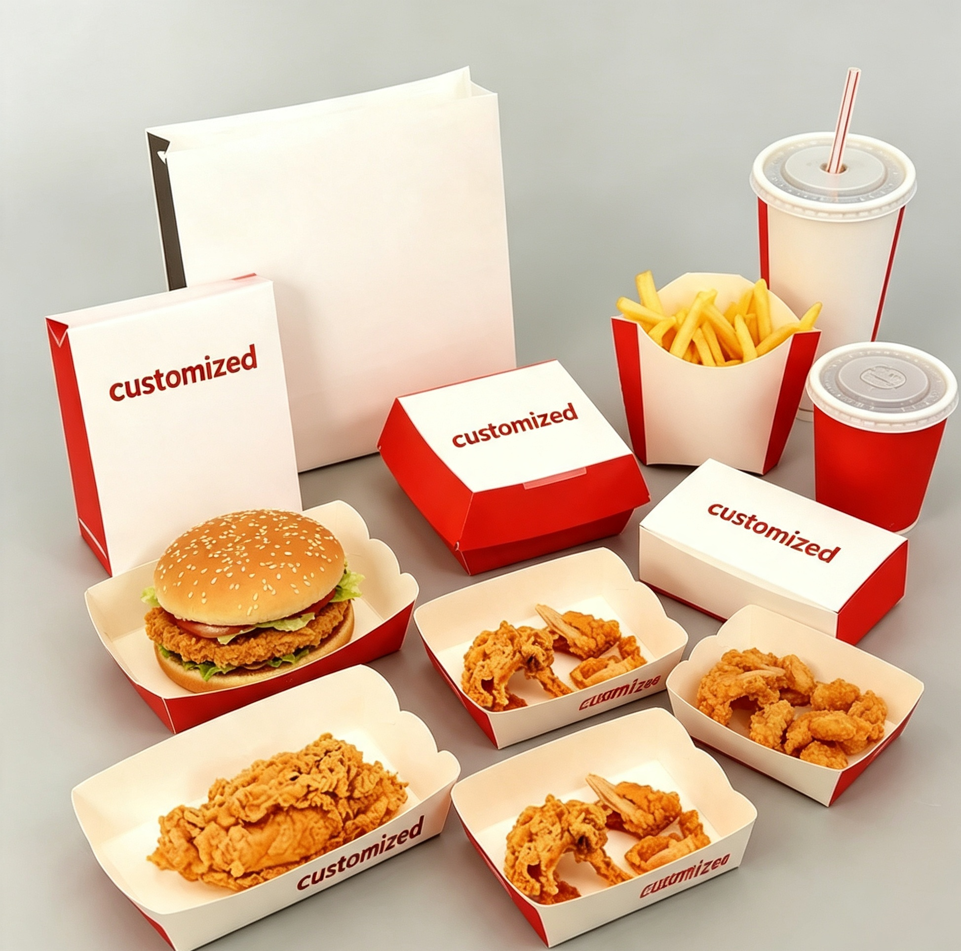 Customizable Logo Disposable Korean-Style Food-Grade Hot Dog Trays/Boxes – Ideal for Takeout and Delivery