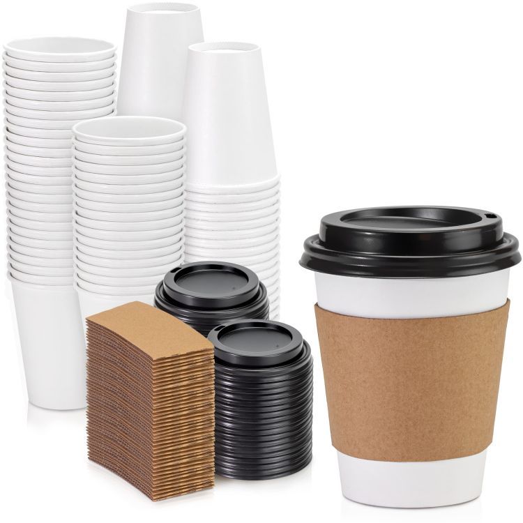 Custom-printed biodegradable disposable paper cups for food and beverage brands - perfect for camping, hot drinks, and parties.