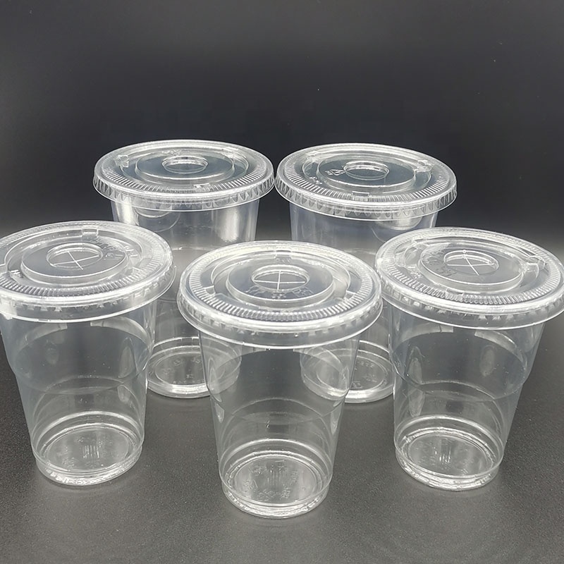 Custom Logo Printed Transparent Disposable Plastic Cups for Cold Drinks and Coffee