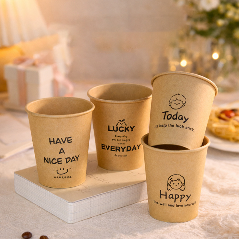 Paper Drink Cups with Custom Printing for Coffee Tea Juice Cafe Takeaway Catering