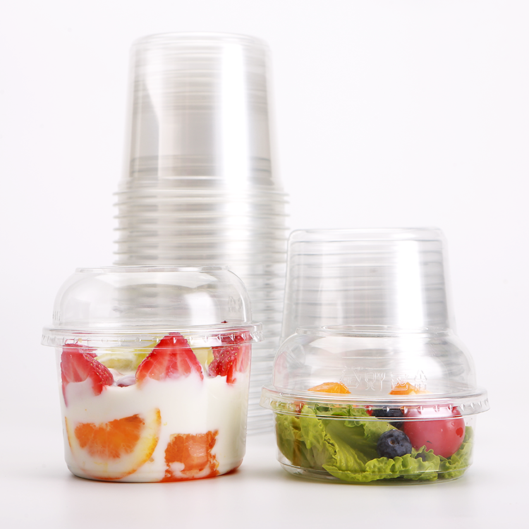 Disposable, microwave-safe, round plastic food container/bowl for lunch