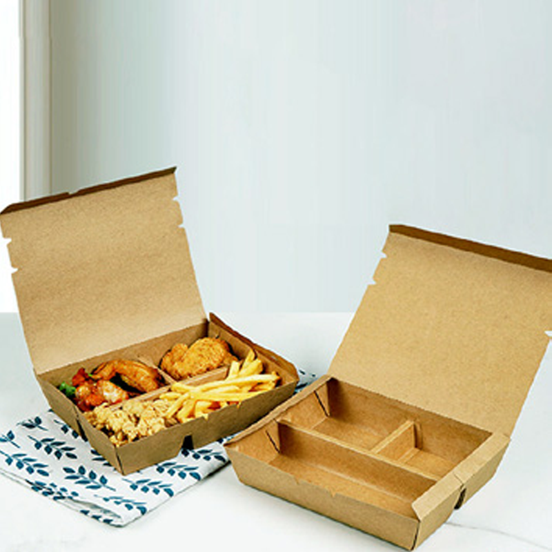 Customized Paper Snack/Fast Food/Salad/Lunch Box with Compartments