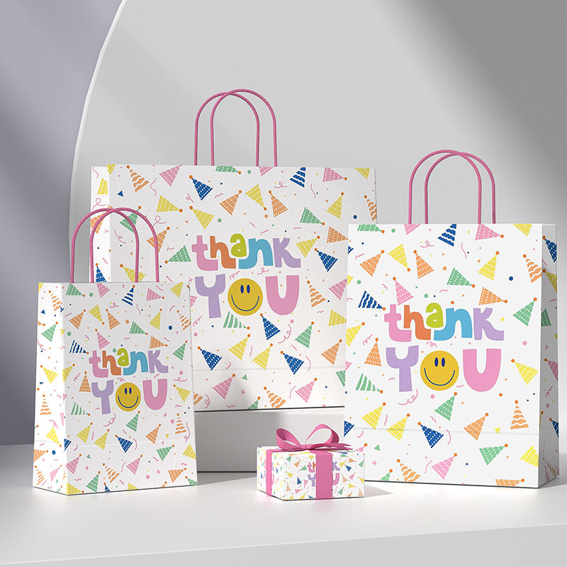 Eco Friendly Kraft Paper Bags for Bakery Grocery Retail Shopping Takeaway Food Packaging