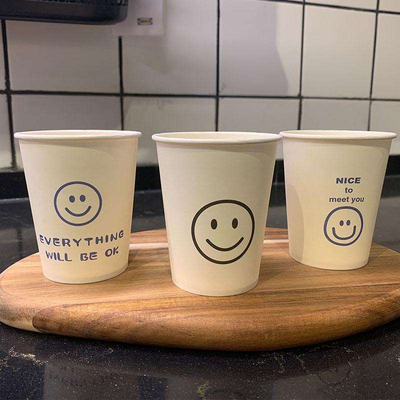 Disposable Thickened Paper Cups 250ml Eco‑friendly Leak‑proof Heat‑resistant Customized Modern Office Business Advertising