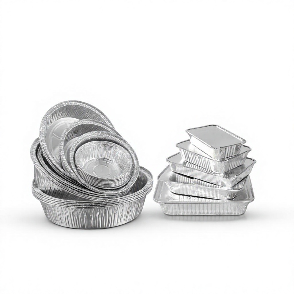 Disposable Aluminum Foil Food Container for Baking Roasting Catering Takeaway Meal Packaging